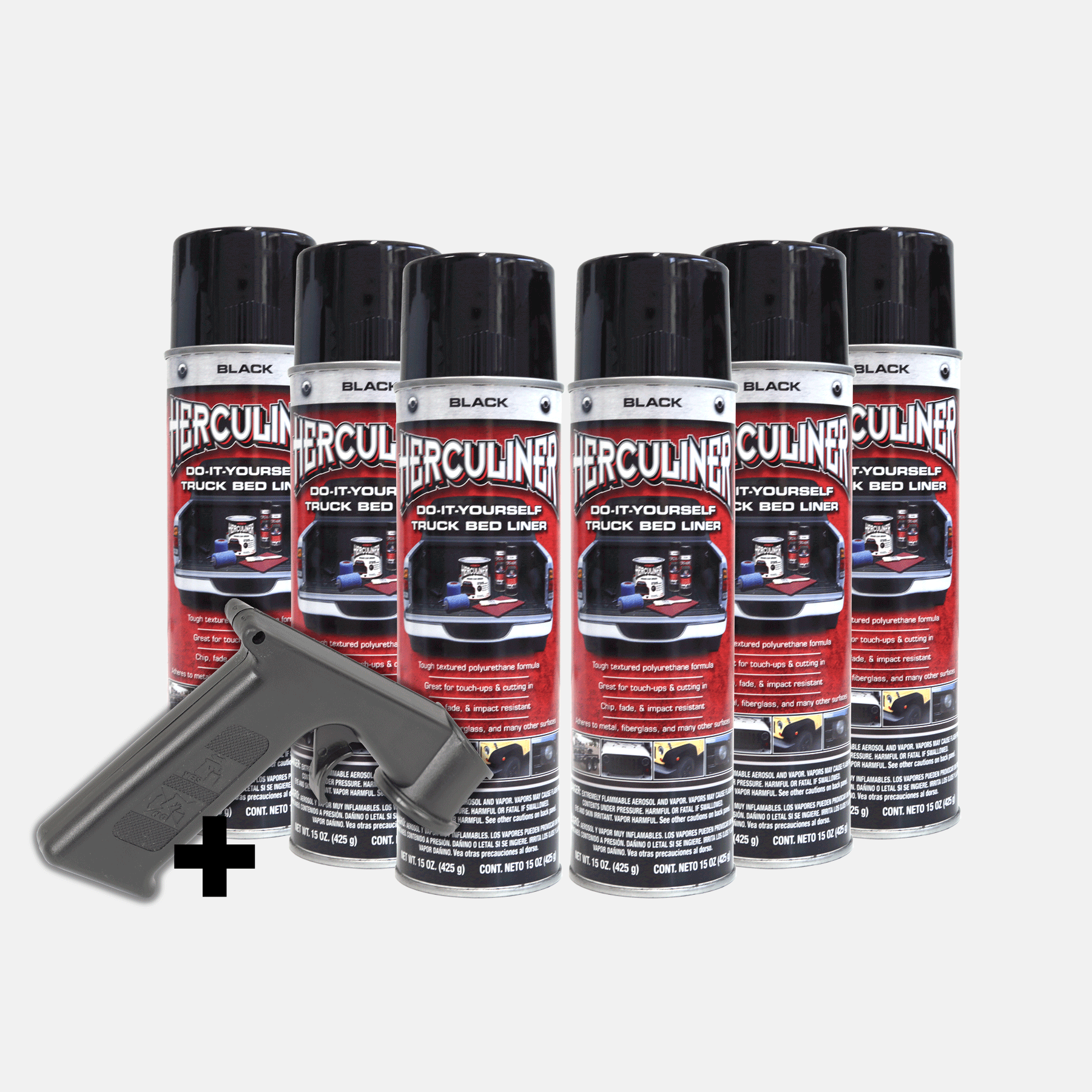 Herculiner 7 m² Spray 6x schwarz