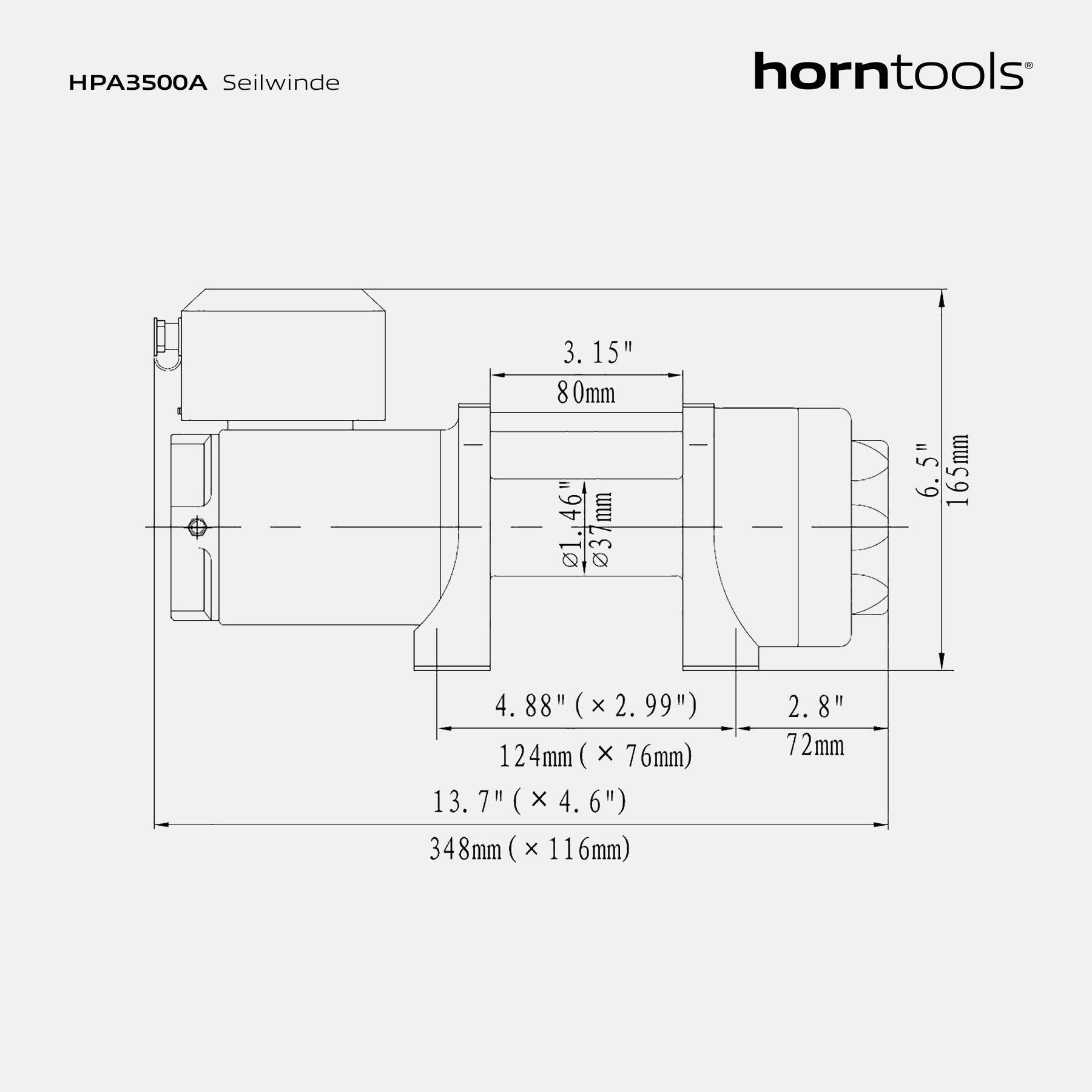 Mobiles Seilwindensystem mit 1,6 Tonnen und 22m Kunststoffseil