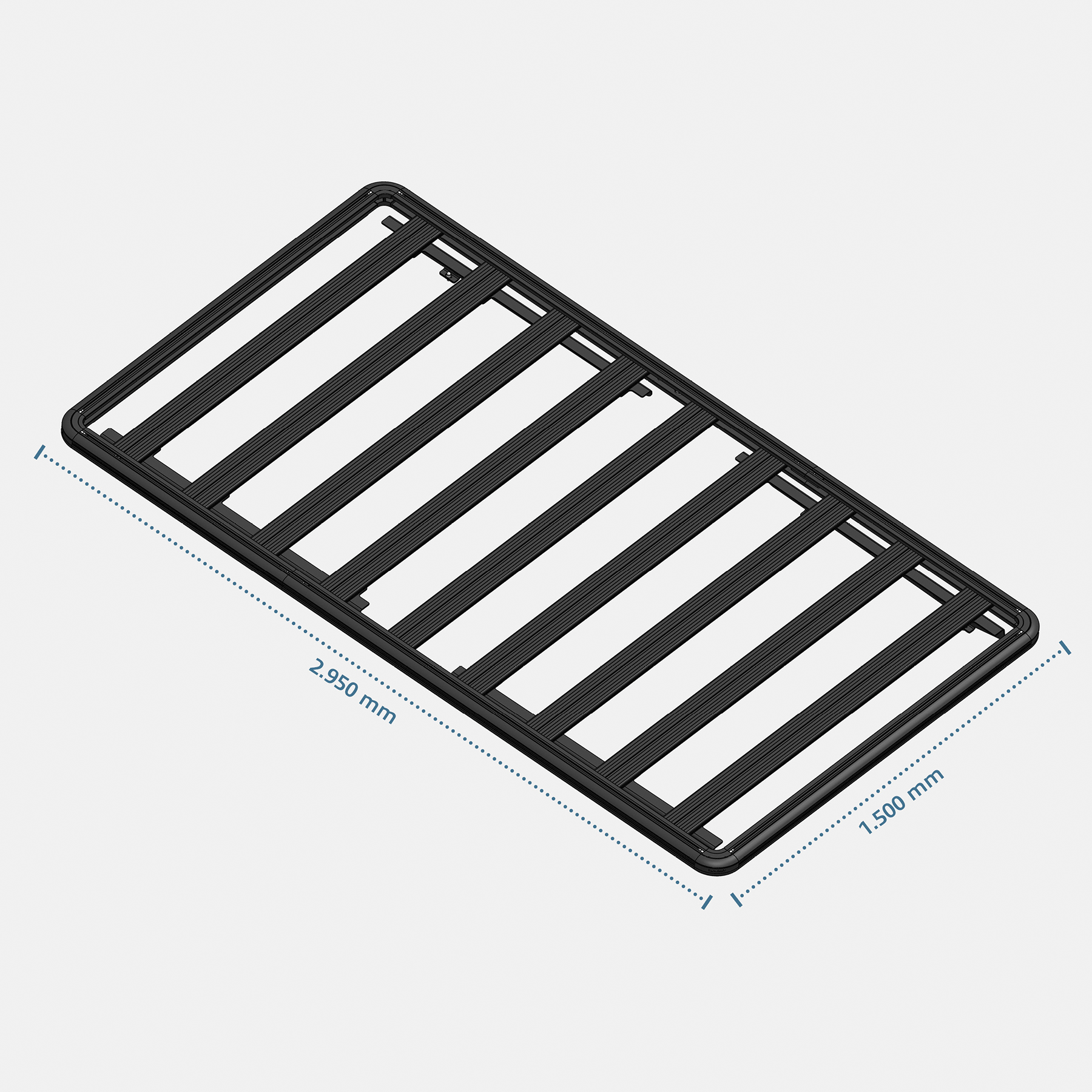 Galerie de toit ExRoof pour VW T5 / T5.1 / T6 / T6.1 – L2 / LWB (Multivan, Transporter, Caravelle, Kombi)