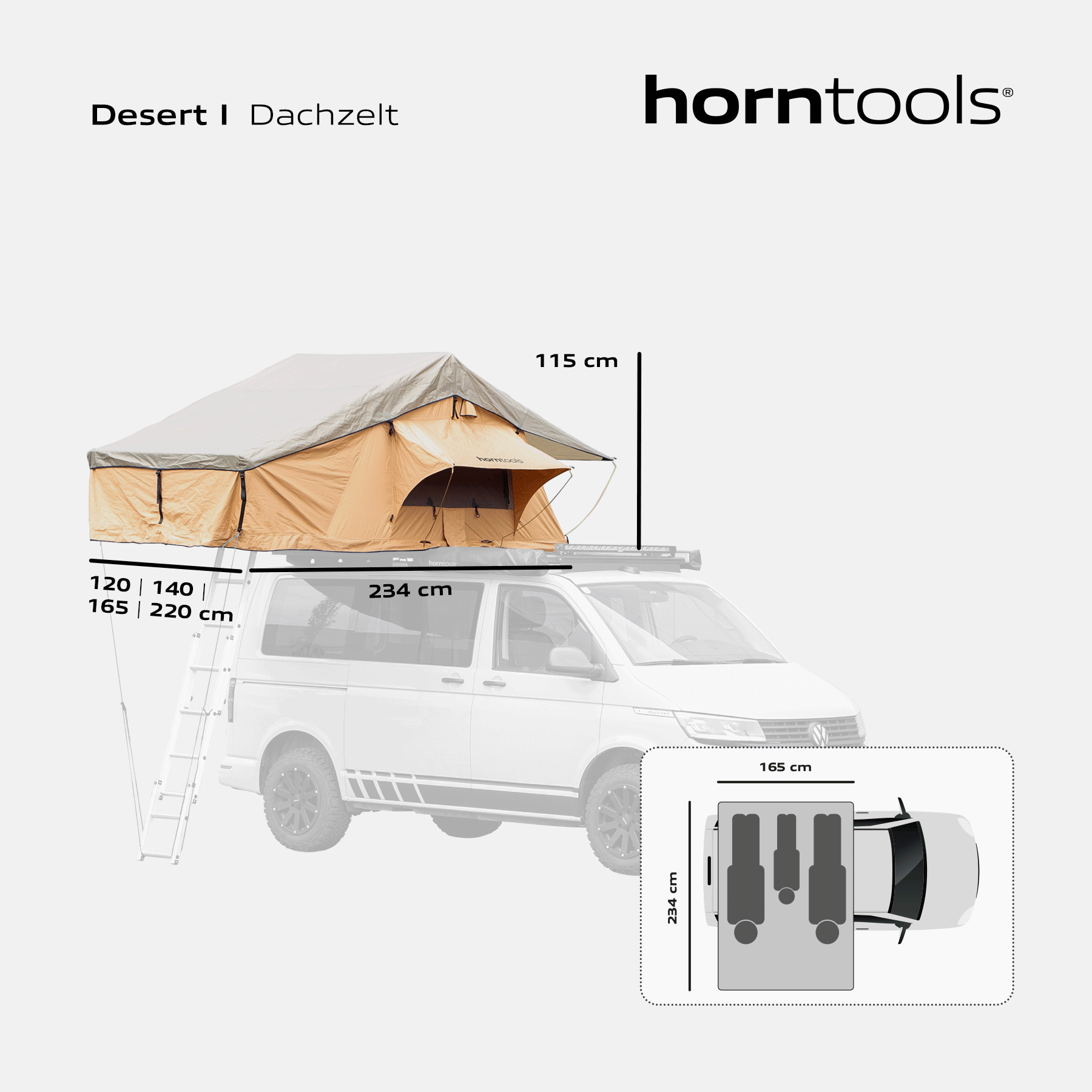 Dachzelt Desert 165 cm Ausstellungsmodell