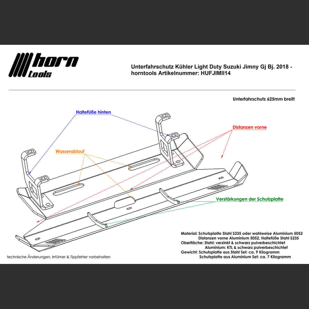 Radiateur anti-encastrement pour Suzuki Jimny GJ/HJ