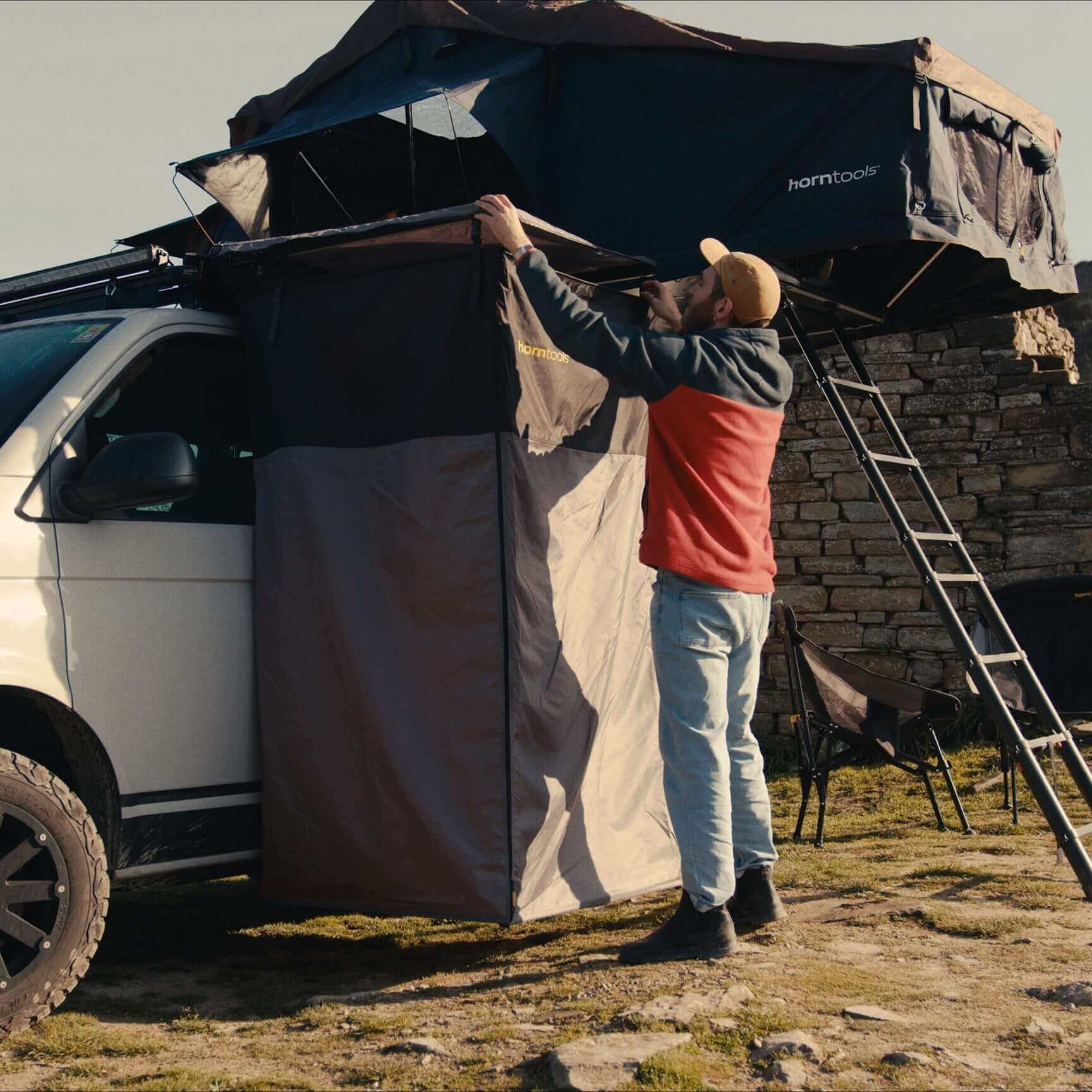 Tente de douche Horizon - vestiaire mobile